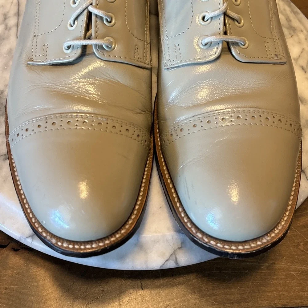 VTG Stacy Adams Madison Men's‎ Oxford Cap Toe Gray Dress Shoes Sz 9.5 D